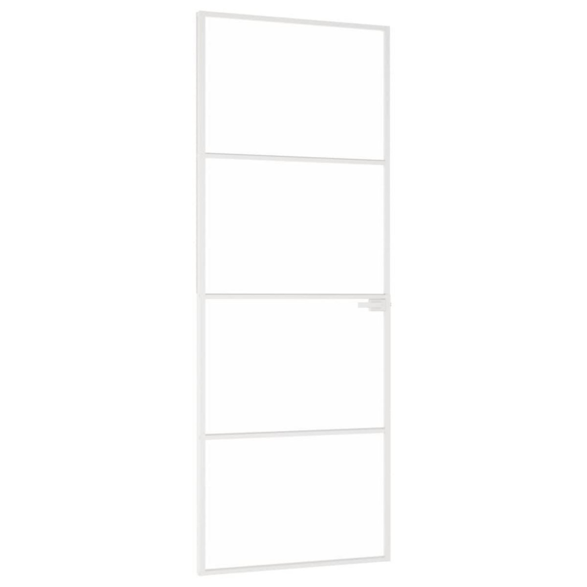 VIDAXL Porte d'interieur Blanc 76x201,5 cm Trempe verre aluminium fin