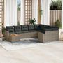 Voir la diapositive 1 : VIDAXL Salon de jardin avec coussins 10 pcs gris resine tressee