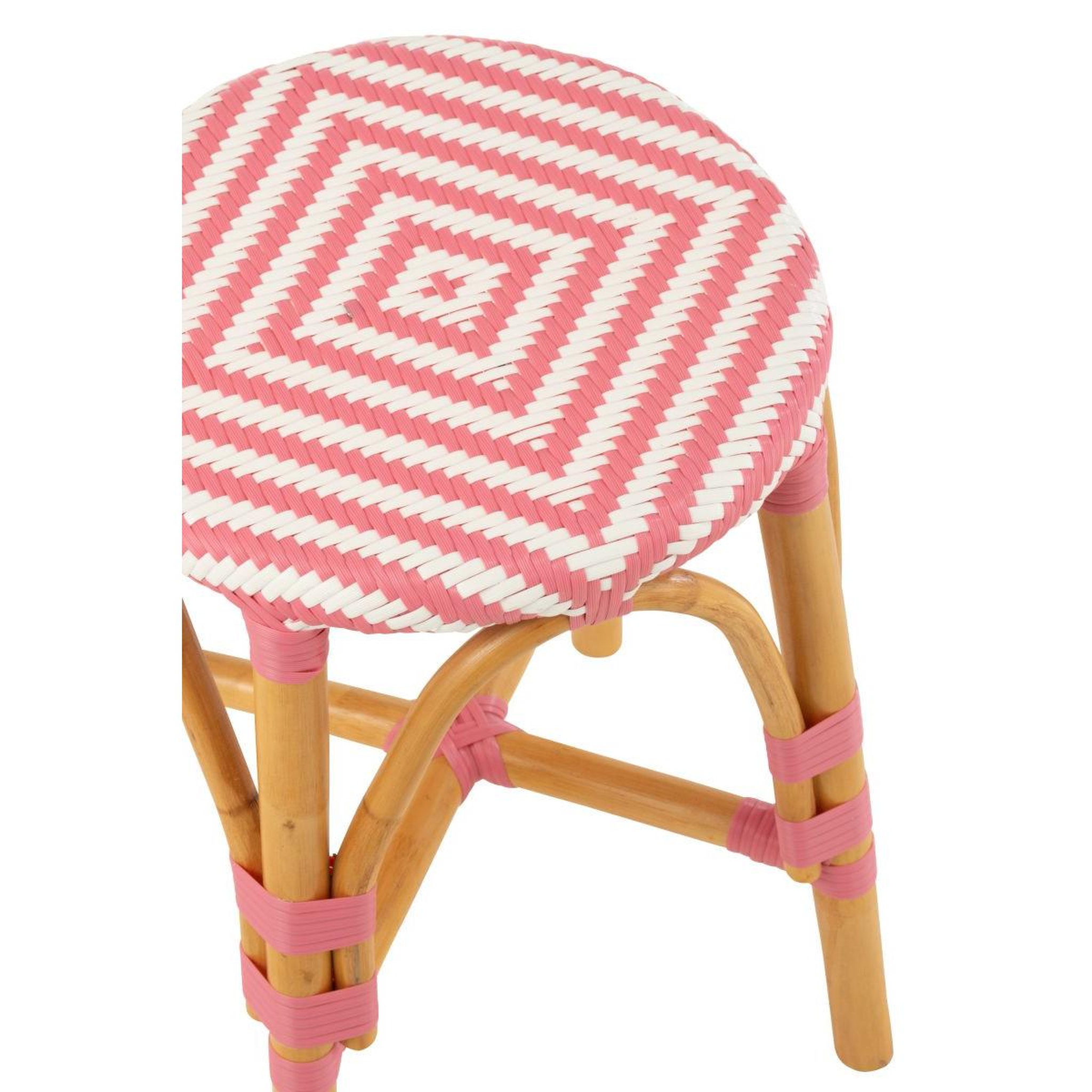 Voir la diapositive 3 : J-LINE Tabouret en rotin  danial  44cm rose