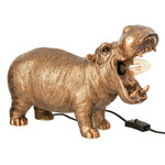 Paris Prix Lampe à Poser en Résine  Hippopotame  37cm Cuivre