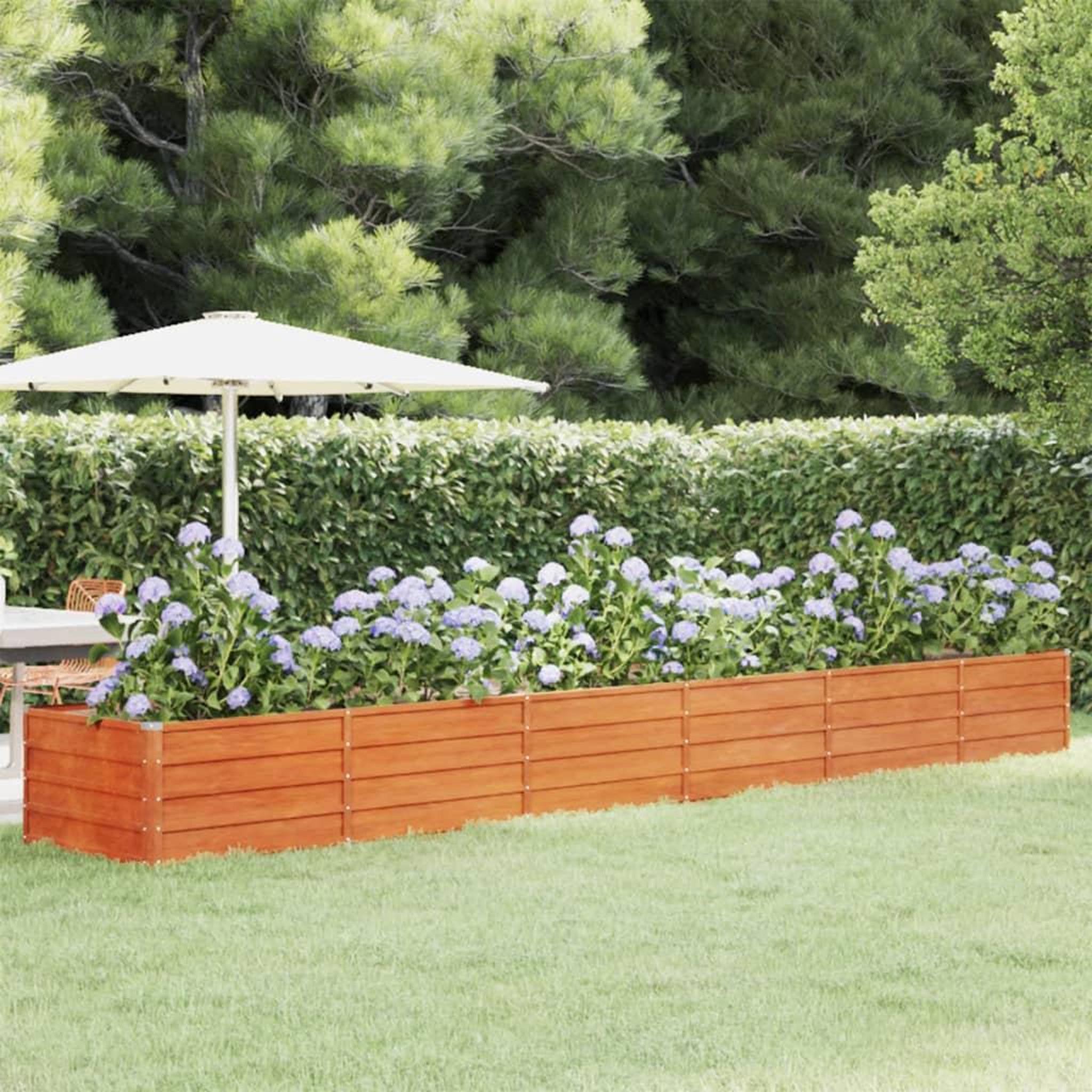 Voir la diapositive 1 : VIDAXL Lit sureleve de jardin rouille 480x80x45 cm acier corten
