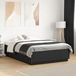 VIDAXL Cadre de lit sans matelas noir 140x190 cm