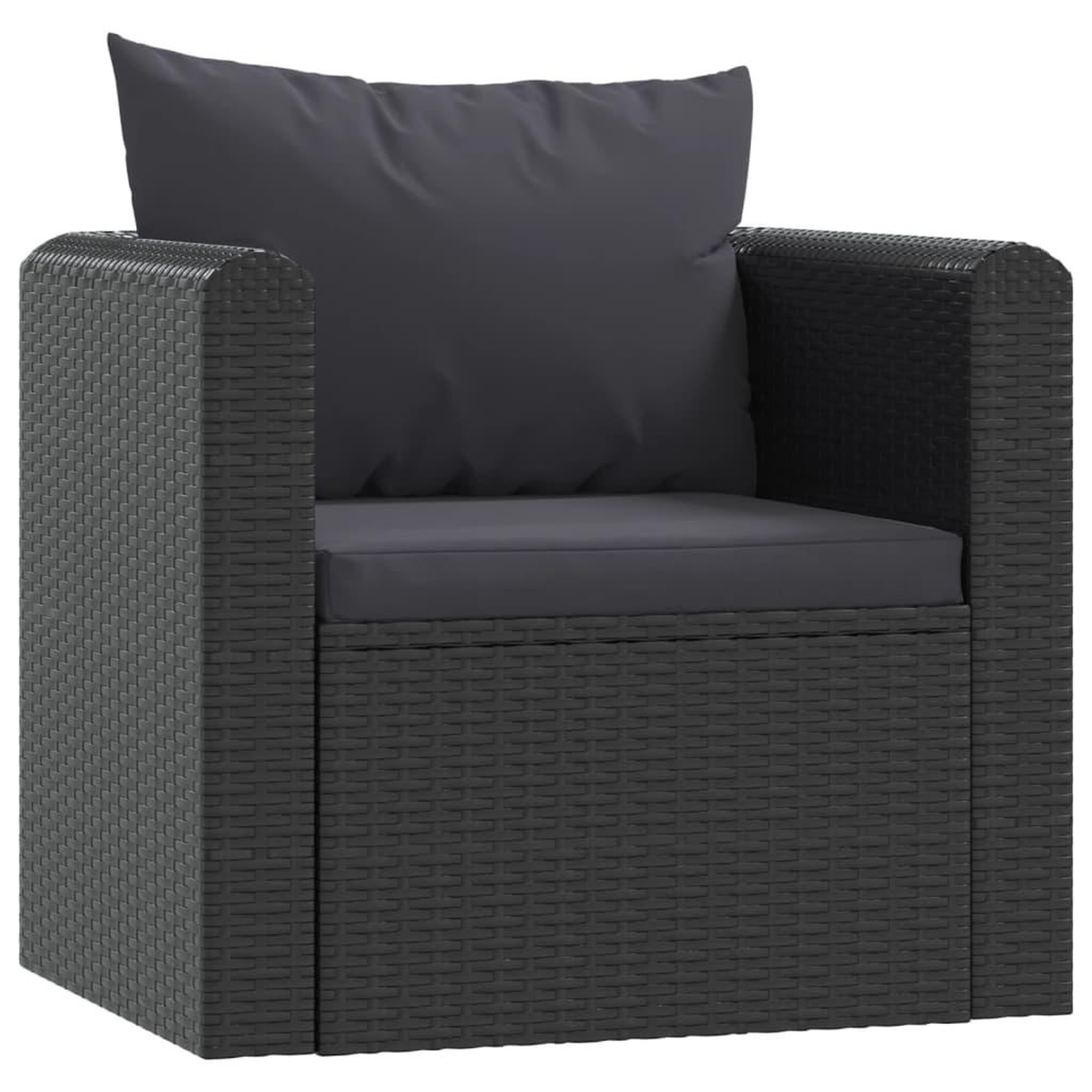 Voir la diapositive 4 : VIDAXL Salon de jardin 7 pcs avec coussins Resine tressee Noir