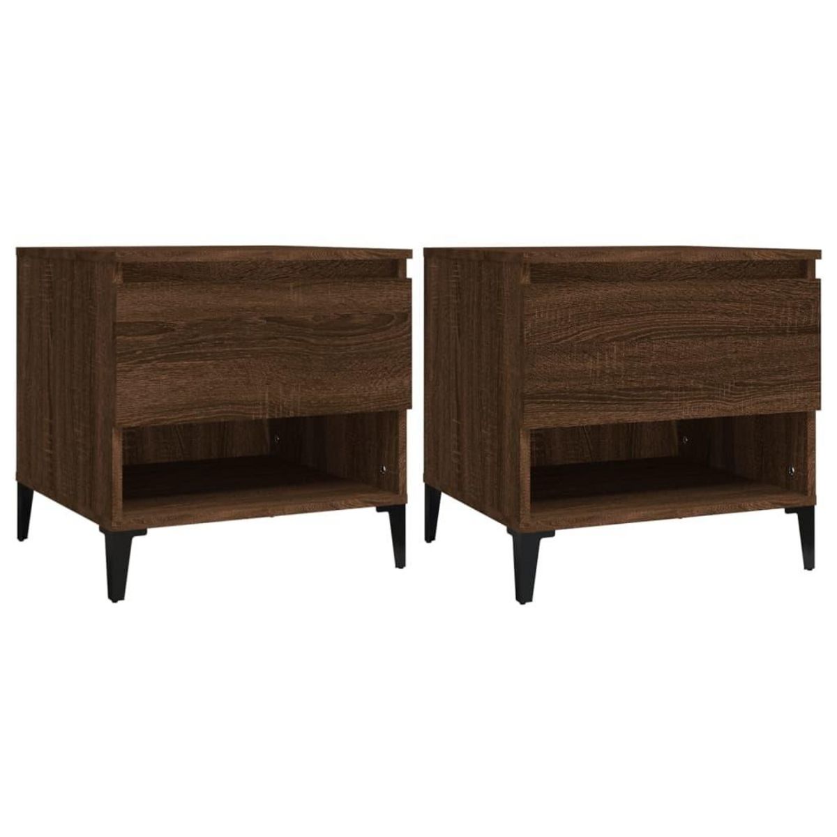 VIDAXL Tables d'appoint 2 pcs Chene marron 50x46x50 cm Bois ingenierie