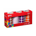 Apli Agipa Pack 4 rouleaux Gommettes XL Rond MAR/RO/MA/OR