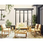 BEST MOBILIER Kaili – salon de jardin en bois massif d'acacia - 4 places – coussins beige. Coloris disponibles : Marron