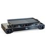 Voir la diapositive 3 : INTEC Kit Plancha Gaz 2en1 Complet - Réchaud 2 feux Inox 4400W + Plaque Grill + 4 Cartouches Gaz Butane Intérieur/Extérieur INTEC