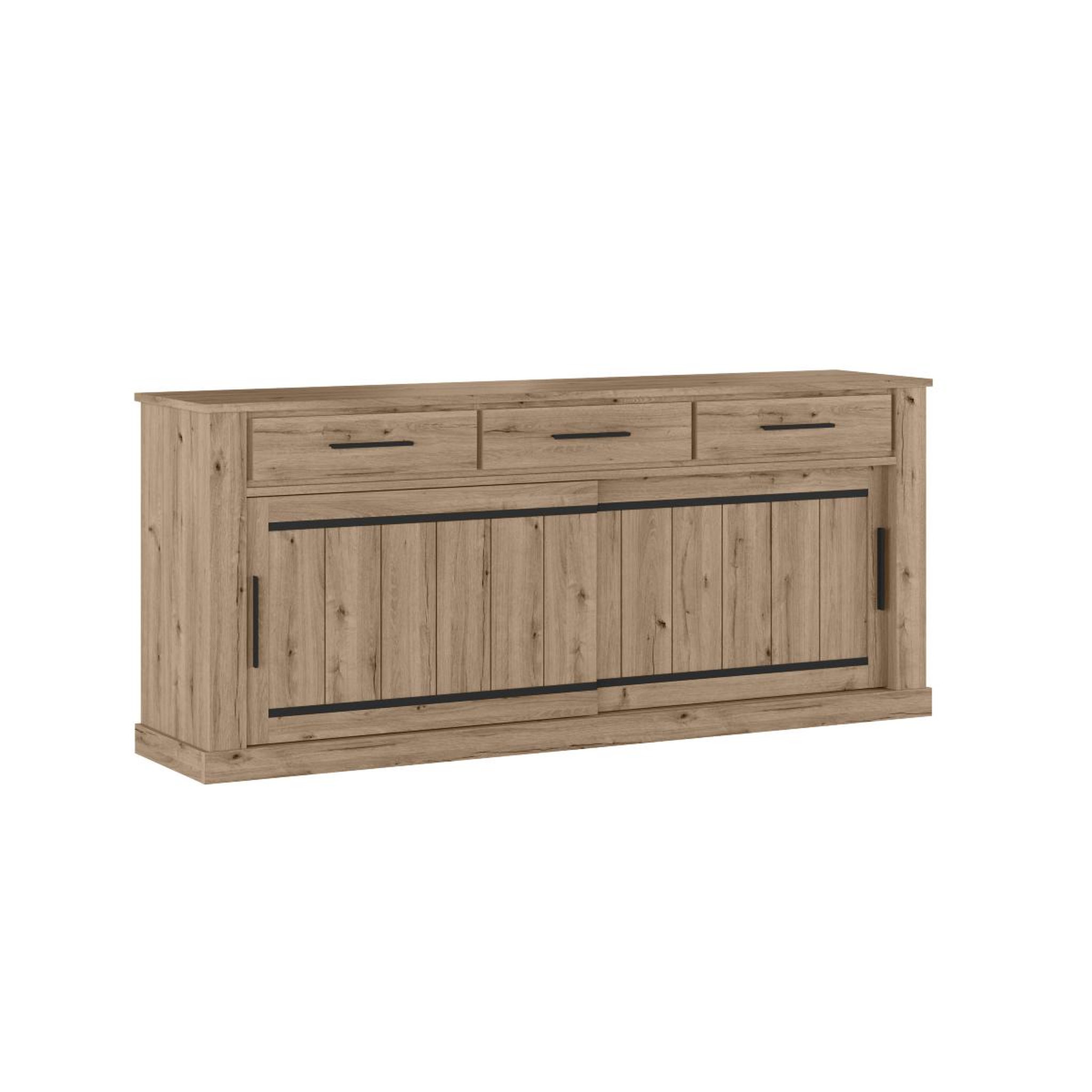 JLC KREATION Buffet bas en bois 2 portes-3 tiroirs KAMELIA