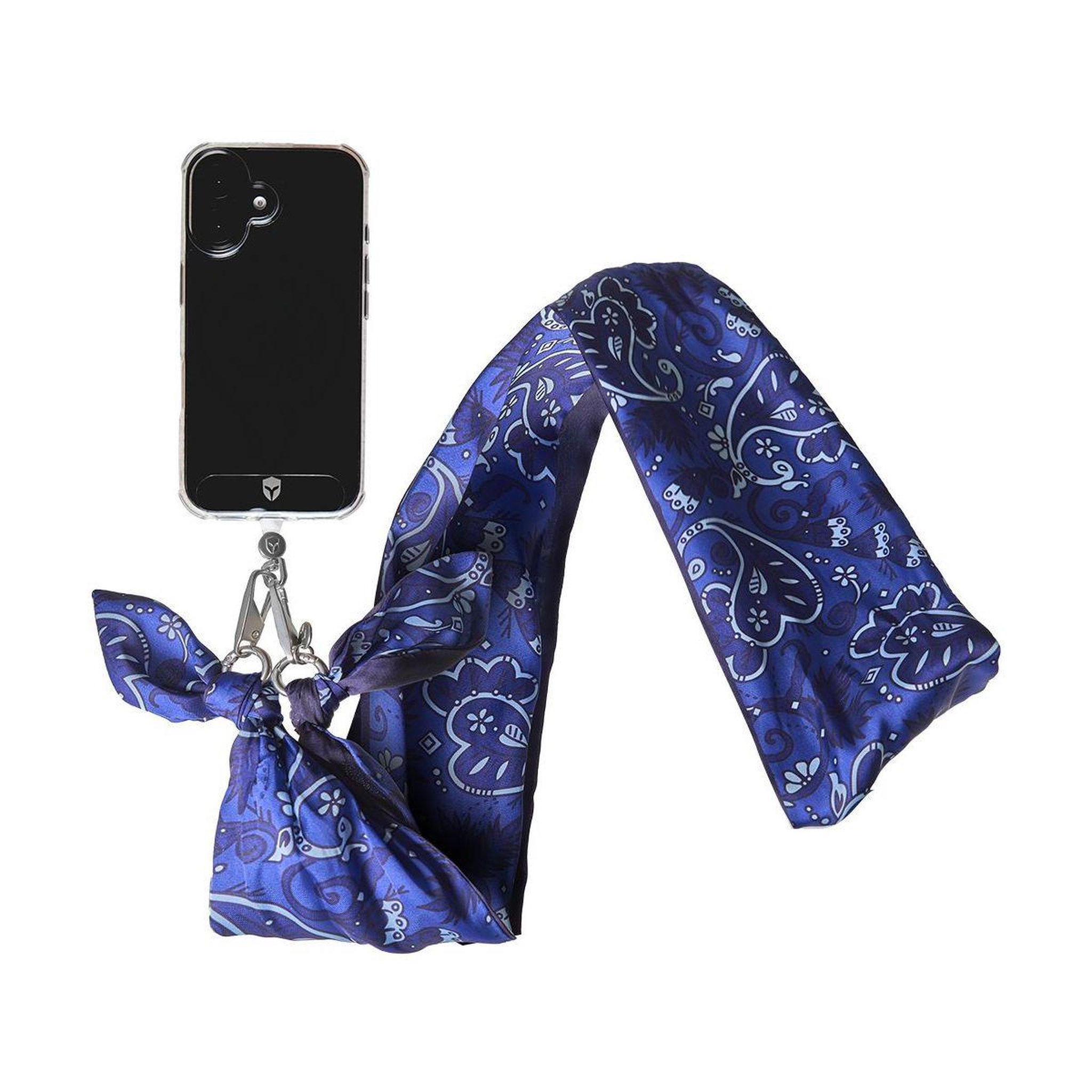 FORCE CASE Cordon téléphone foulard bandana bleu