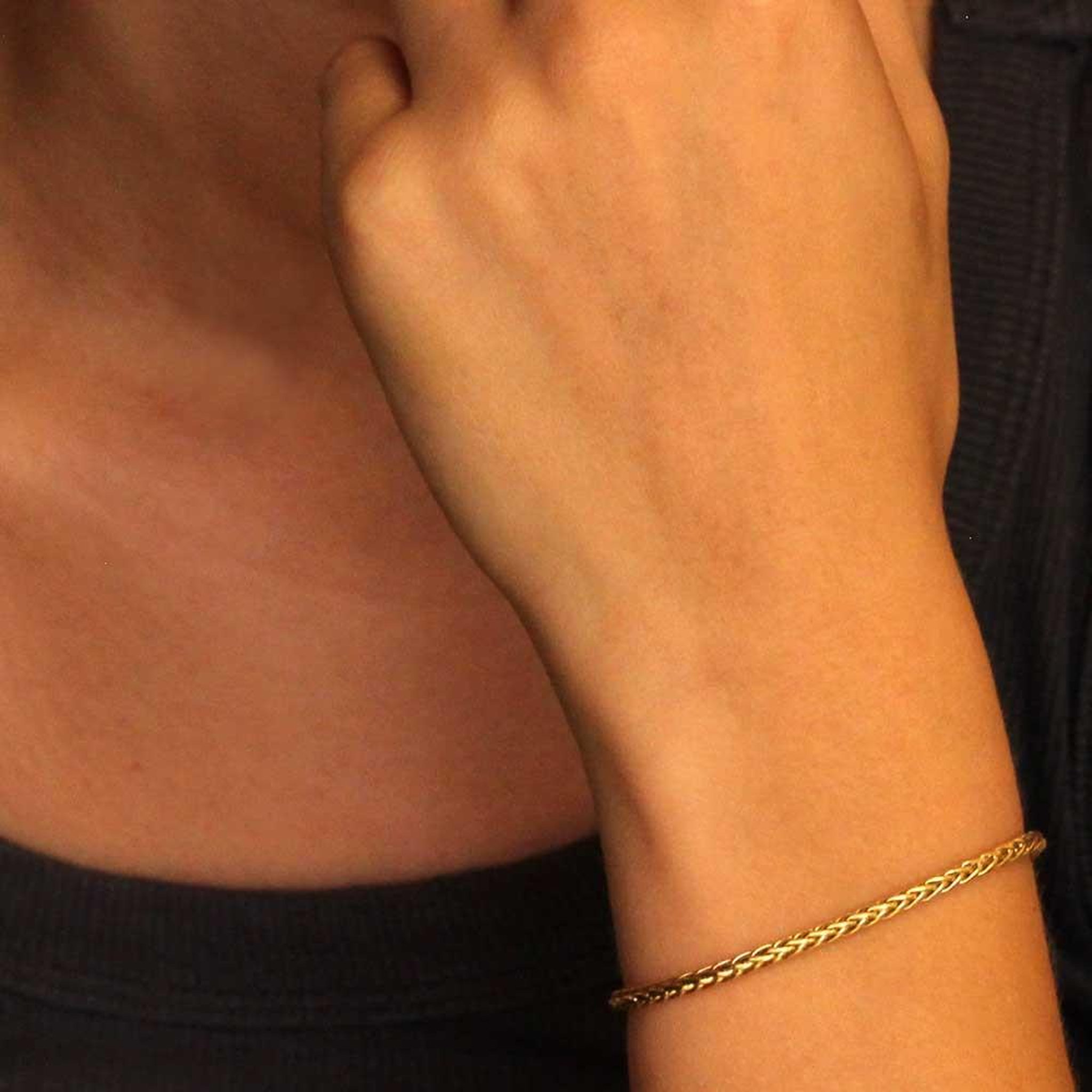 Voir la diapositive 2 : L'ATELIER D'AZUR Bracelet Or Jaune Maille Palmier - Femme