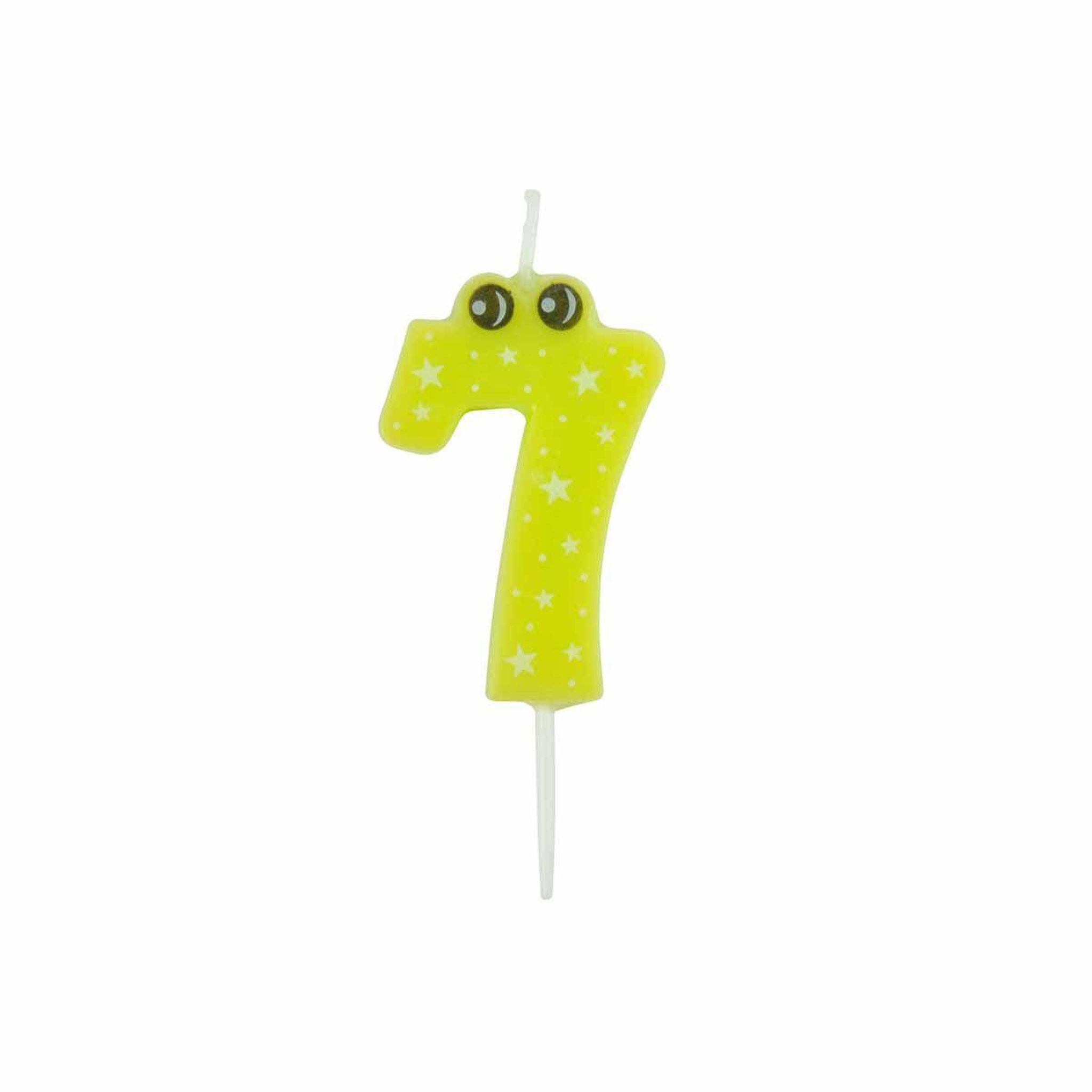 HOMEA Bougie d'Anniversaire  Chiffre 7  5cm Vert Clair