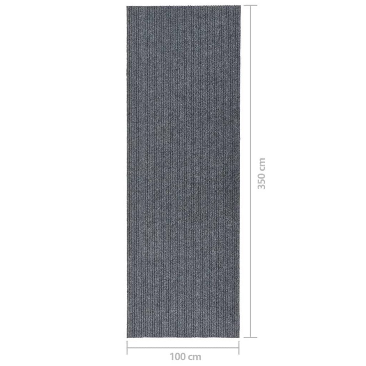 VIDAXL Tapis 100x350 cm Gris