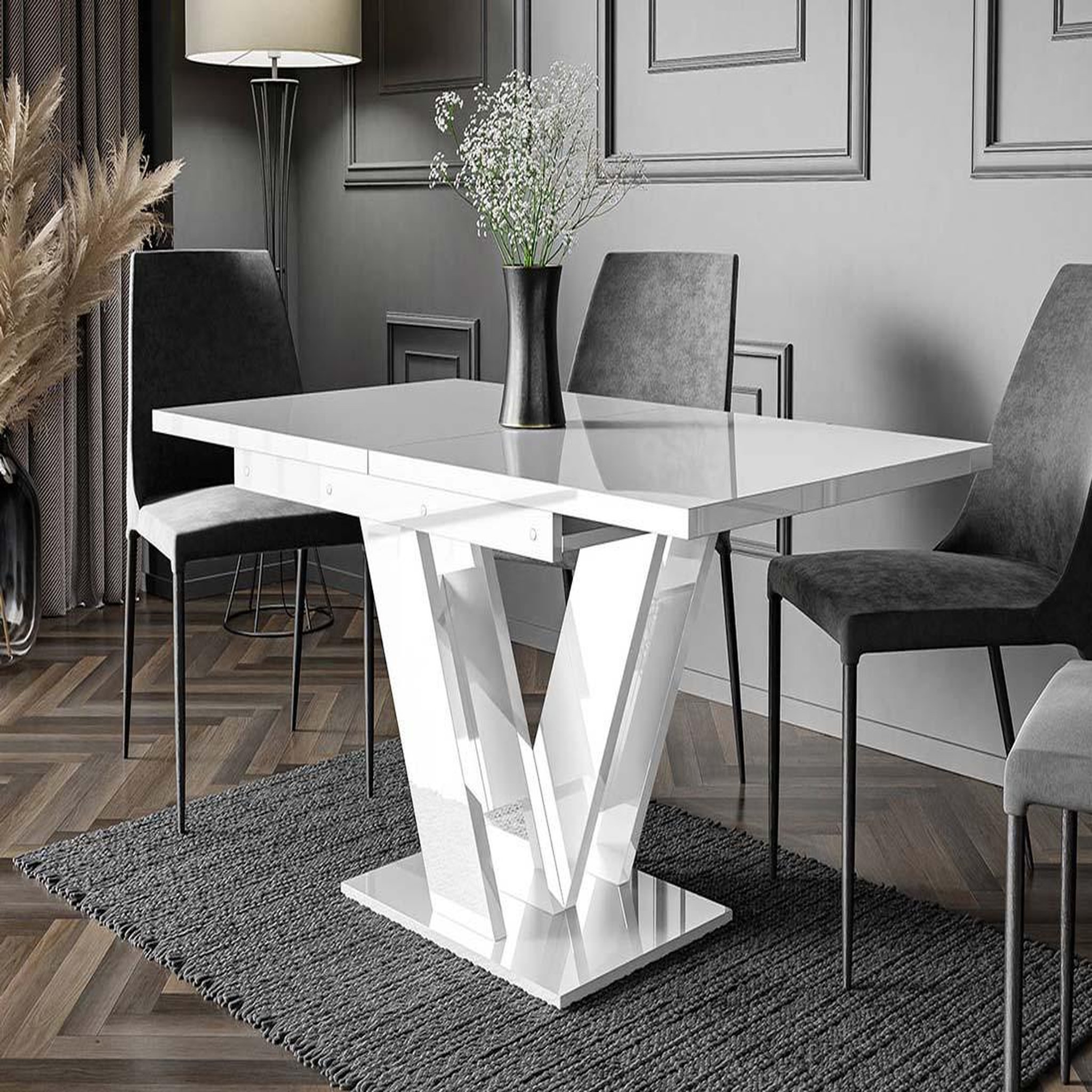 Voir la diapositive 6 : BEST MOBILIER Xandriel - table à manger extensible - blanc - 4 à 6 personnes