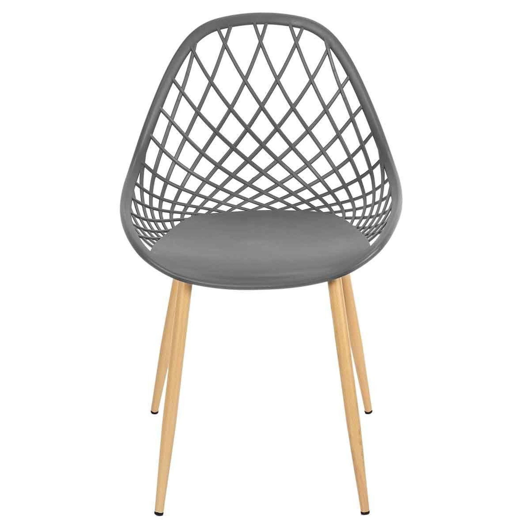 Voir la diapositive 3 : The Home Deco Factory Lot de 4 chaises design  malaga  80cm gris