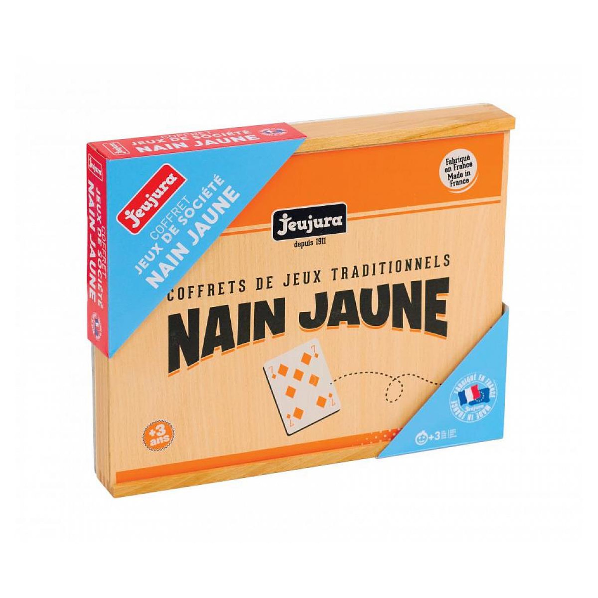 Voir la diapositive 1 : JeuJura Jeu du nain jaune – coffret en bois – jeujura