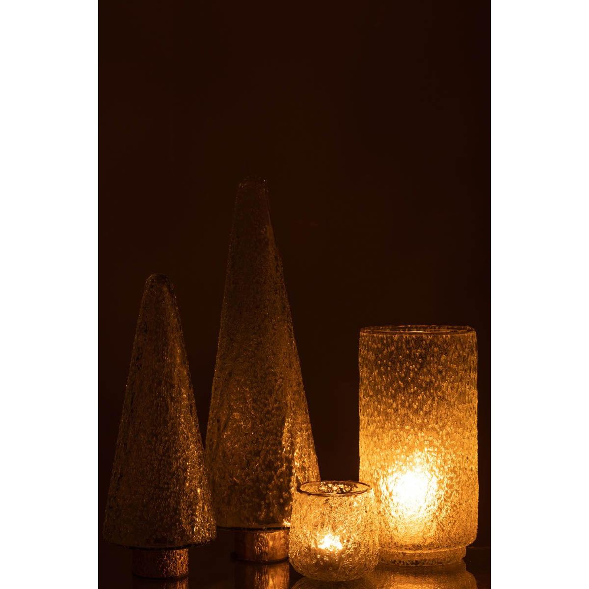 Voir la diapositive 6 : J-LINE Photophore en Verre Design  Ema  25cm Transparent
