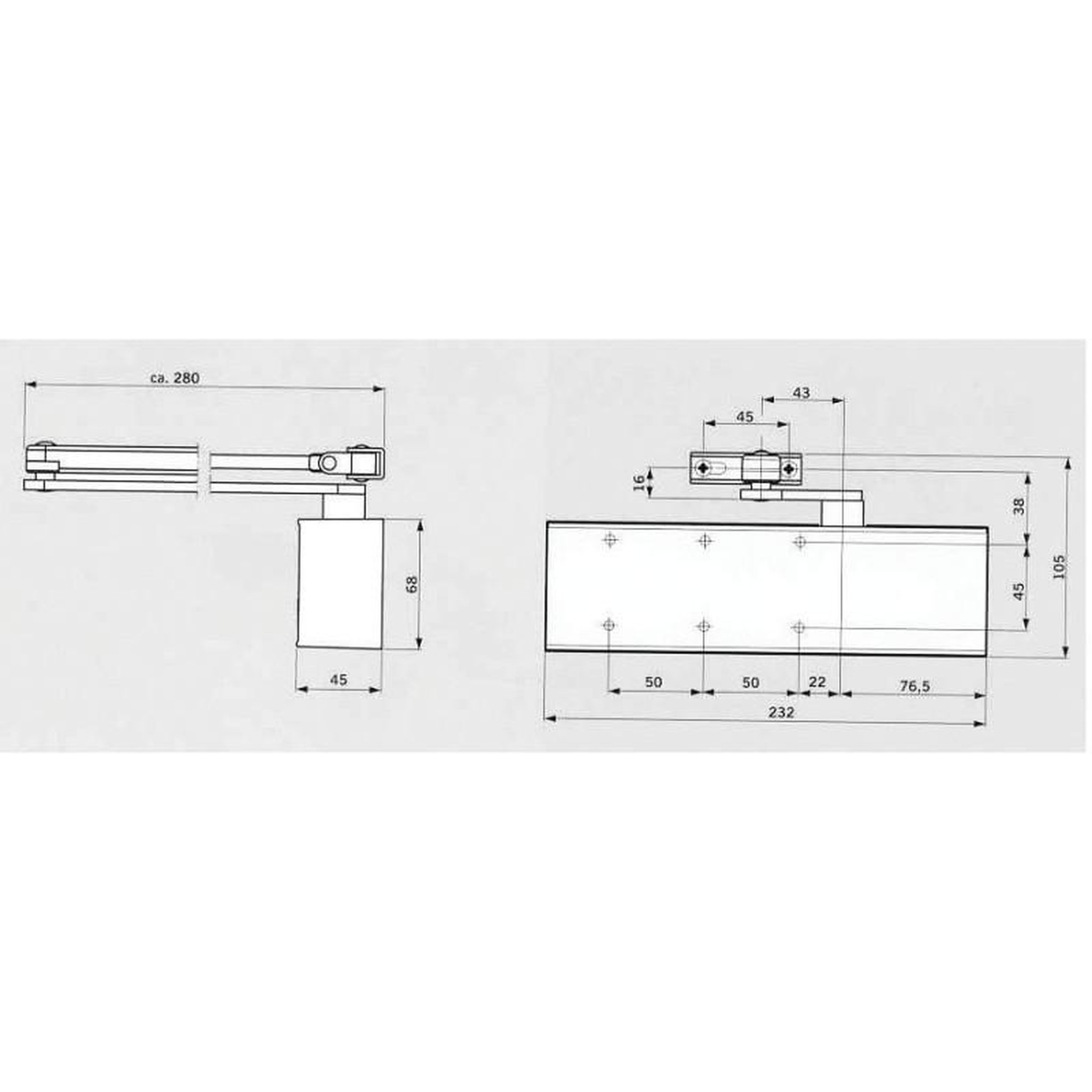 DORMA Ferme porte TS71 F3 4 fourni sans bras finition blanc DORMA 22212111