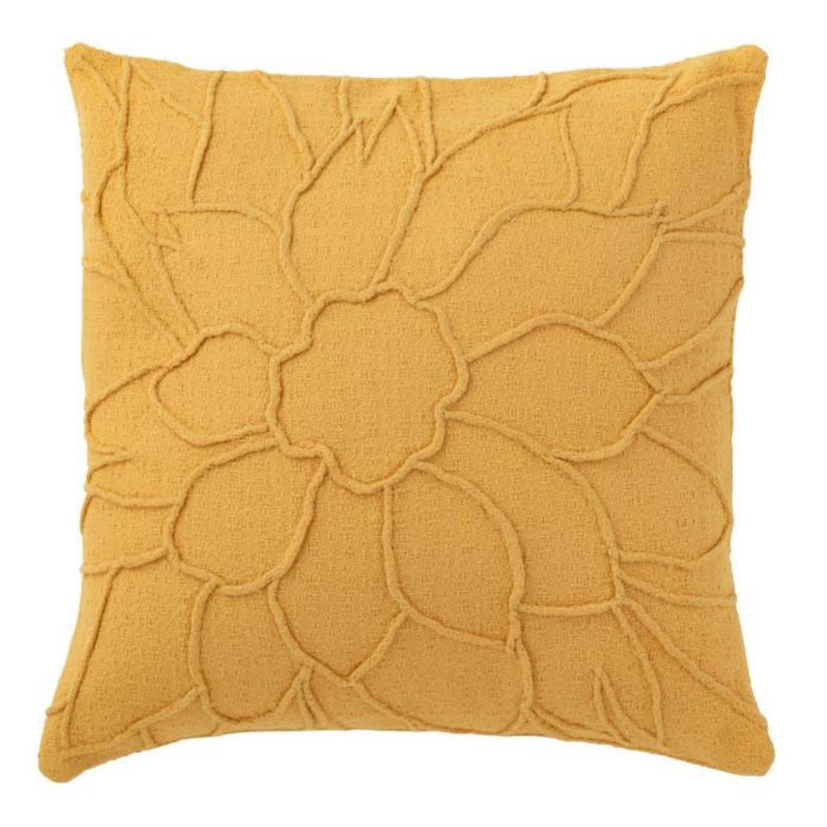 Paris Prix Coussin Déco  Fleur  43x43cm Ocre