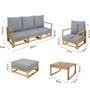 Voir la diapositive 3 : Habitat et Jardin Salon de jardin en bois d'acacia avec coussins  Bellingham  - 5 places - Gris