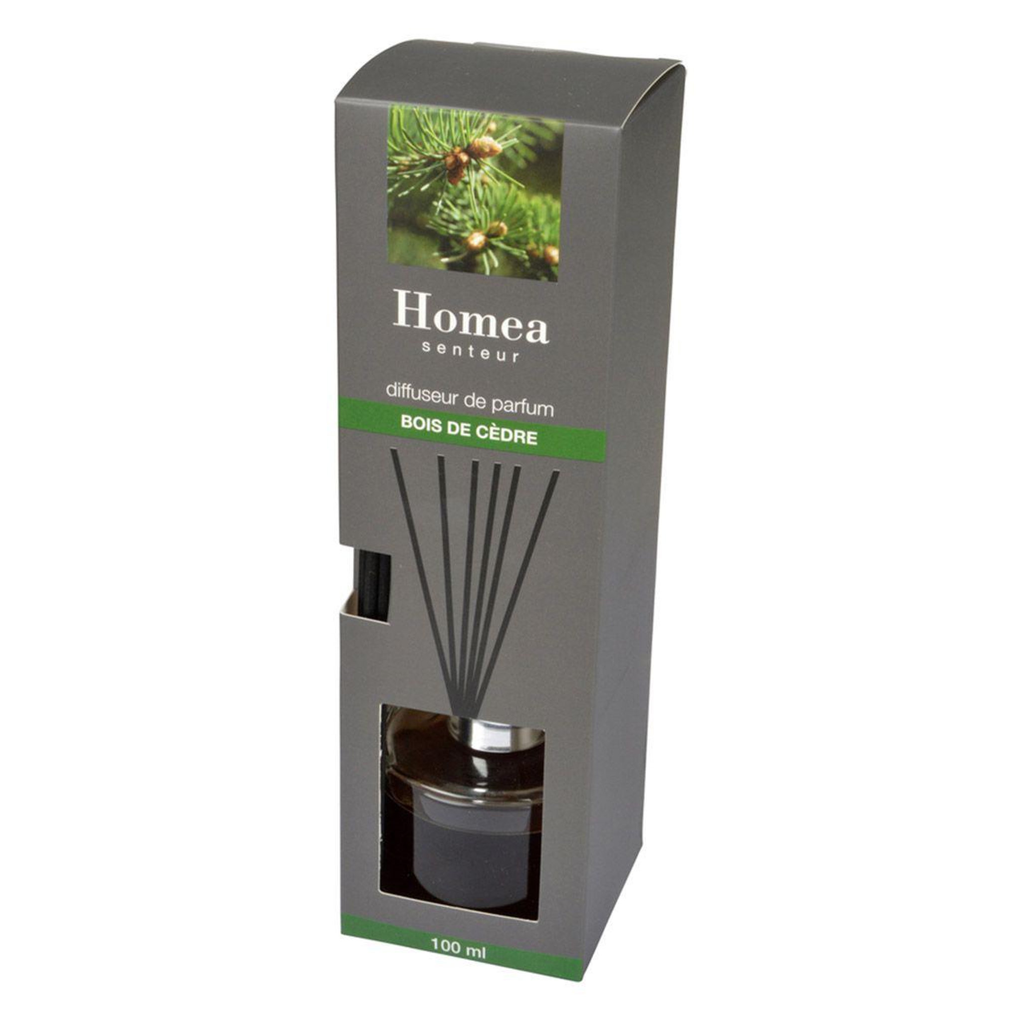 Voir la diapositive 2 : HOMEA Diffuseur de parfum  rond  100ml bois de cèdre
