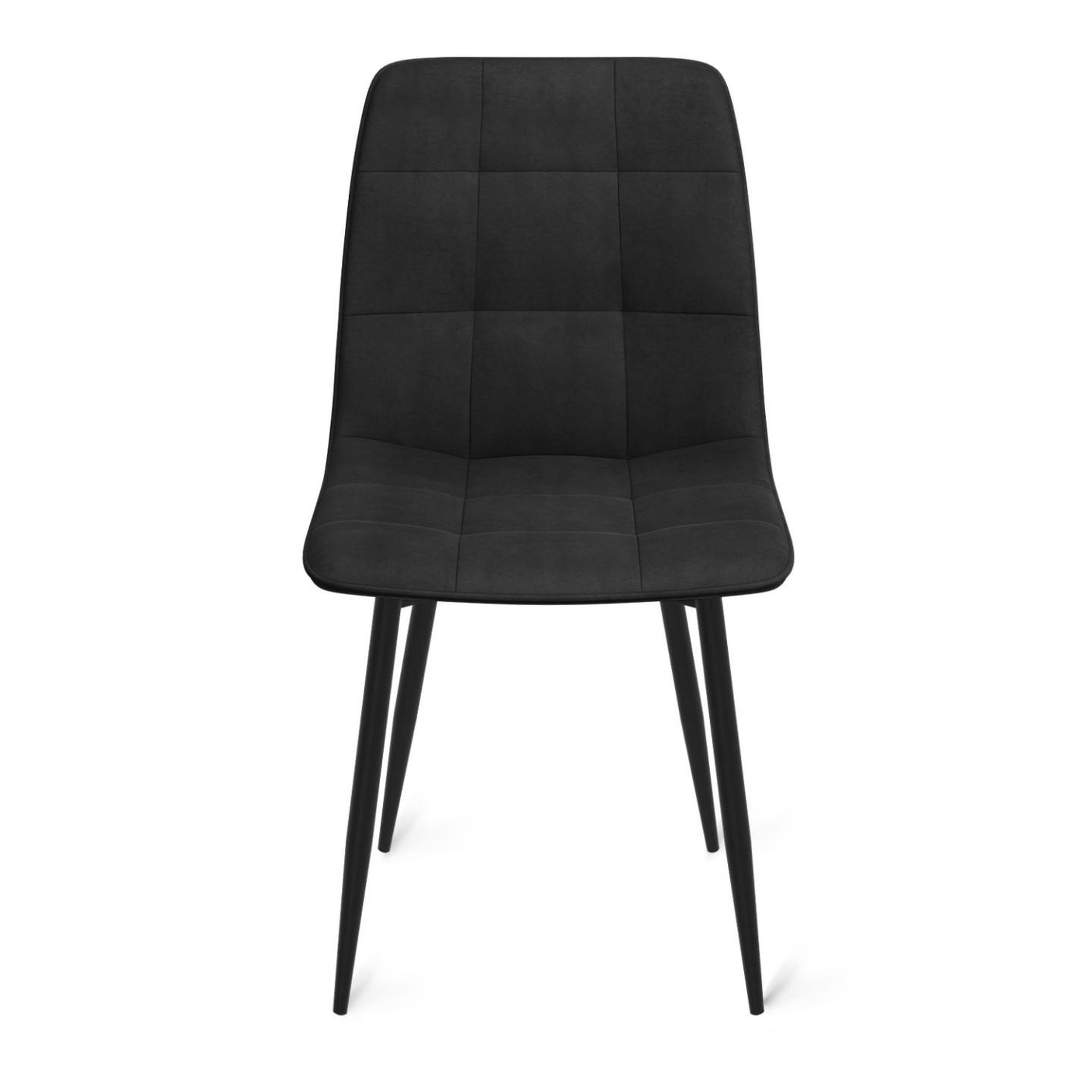 Voir la diapositive 3 : ID MARKET Lot de 6 chaises mila en velours noir pour salle à manger