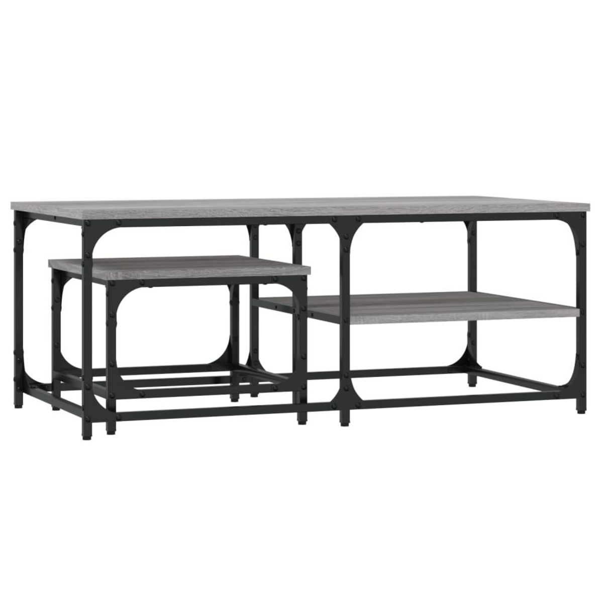 VIDAXL Tables basses gigognes 2 pcs sonoma gris bois d'ingenierie