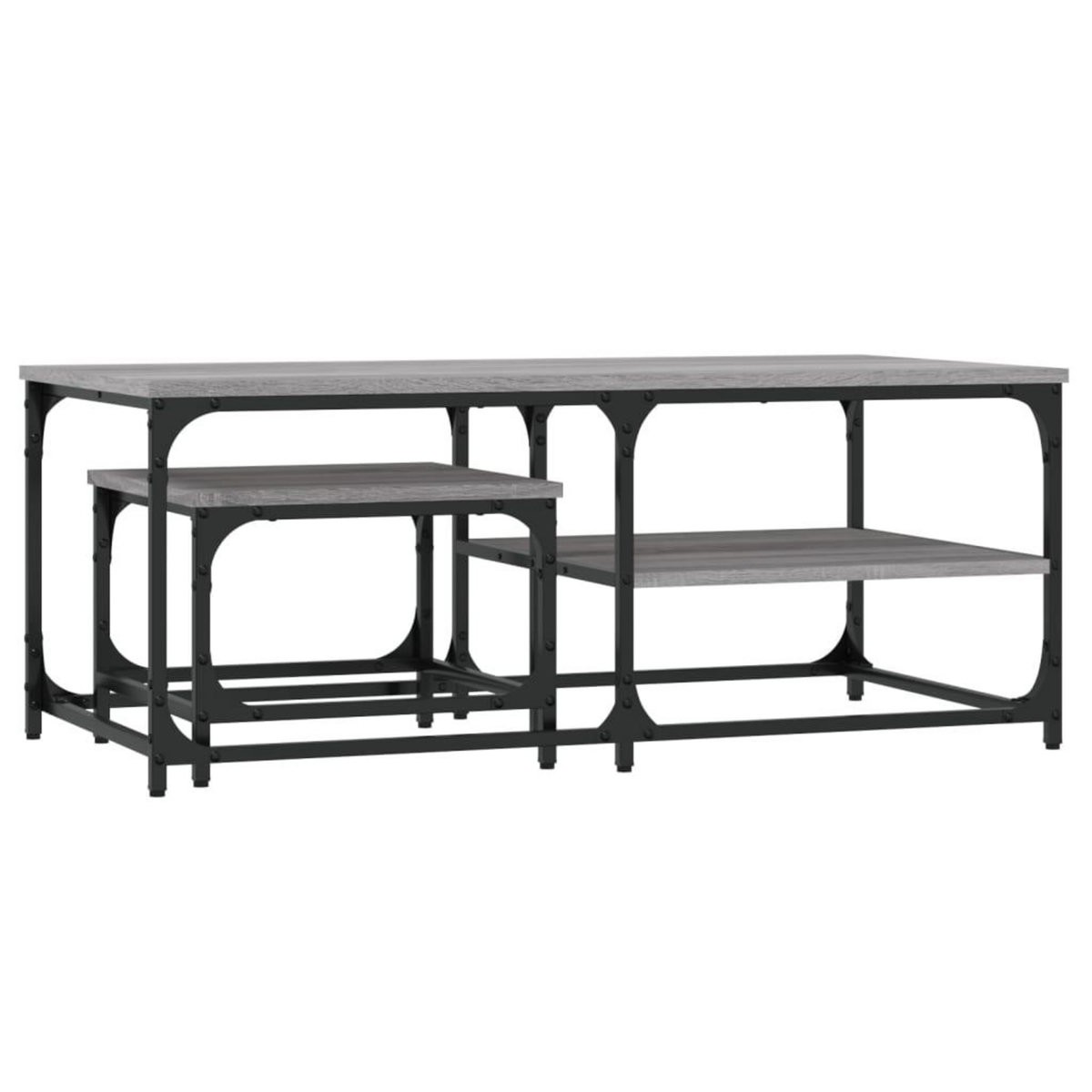 VIDAXL Tables basses gigognes 2 pcs sonoma gris bois d'ingenierie