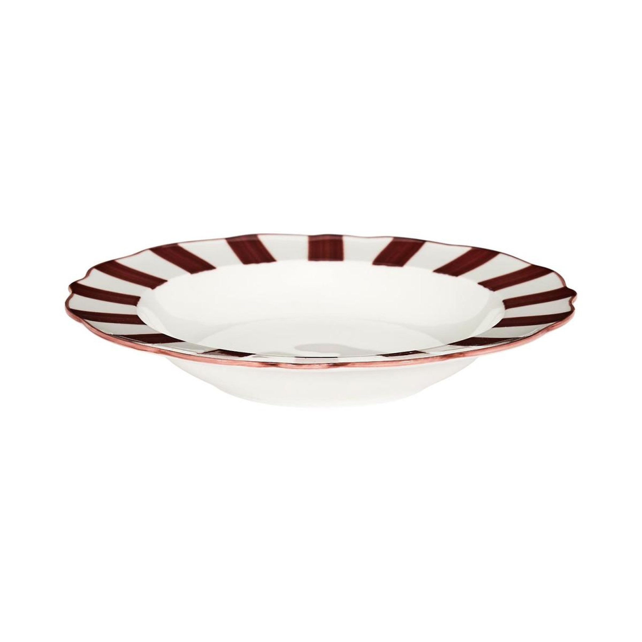 Voir la diapositive 2 : COOK CONCEPT Lot de 6 assiettes creuses  cleo  20cm bordeaux & blanc