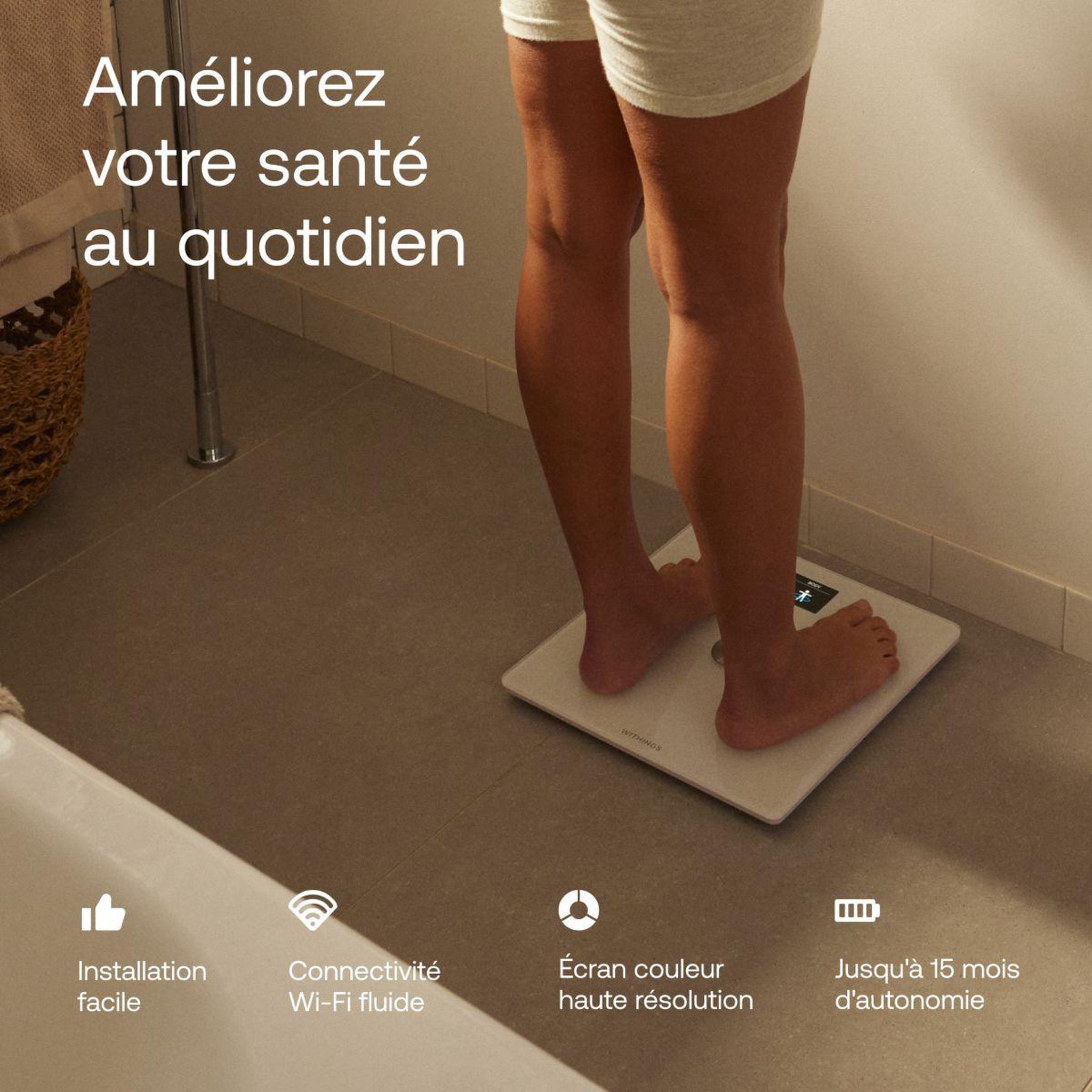 Voir la diapositive 5 : WITHINGS Pèse personne connecté body smart blanc