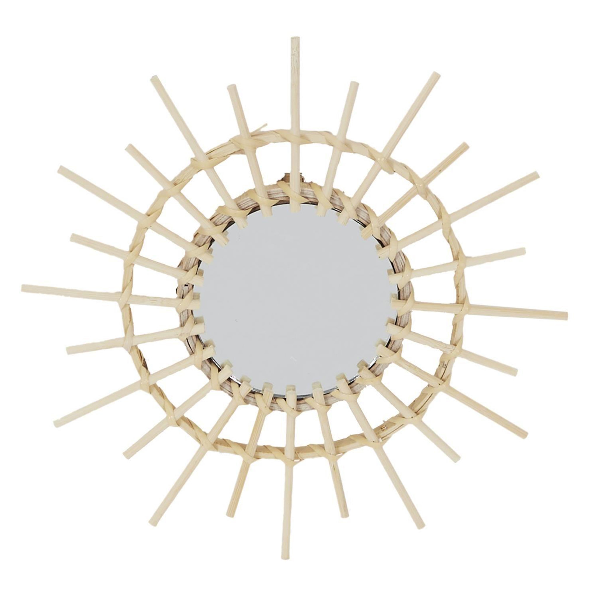 Voir la diapositive 4 : The Home Deco Factory Lot de 3 miroirs en rotin -  Diam 28 cm