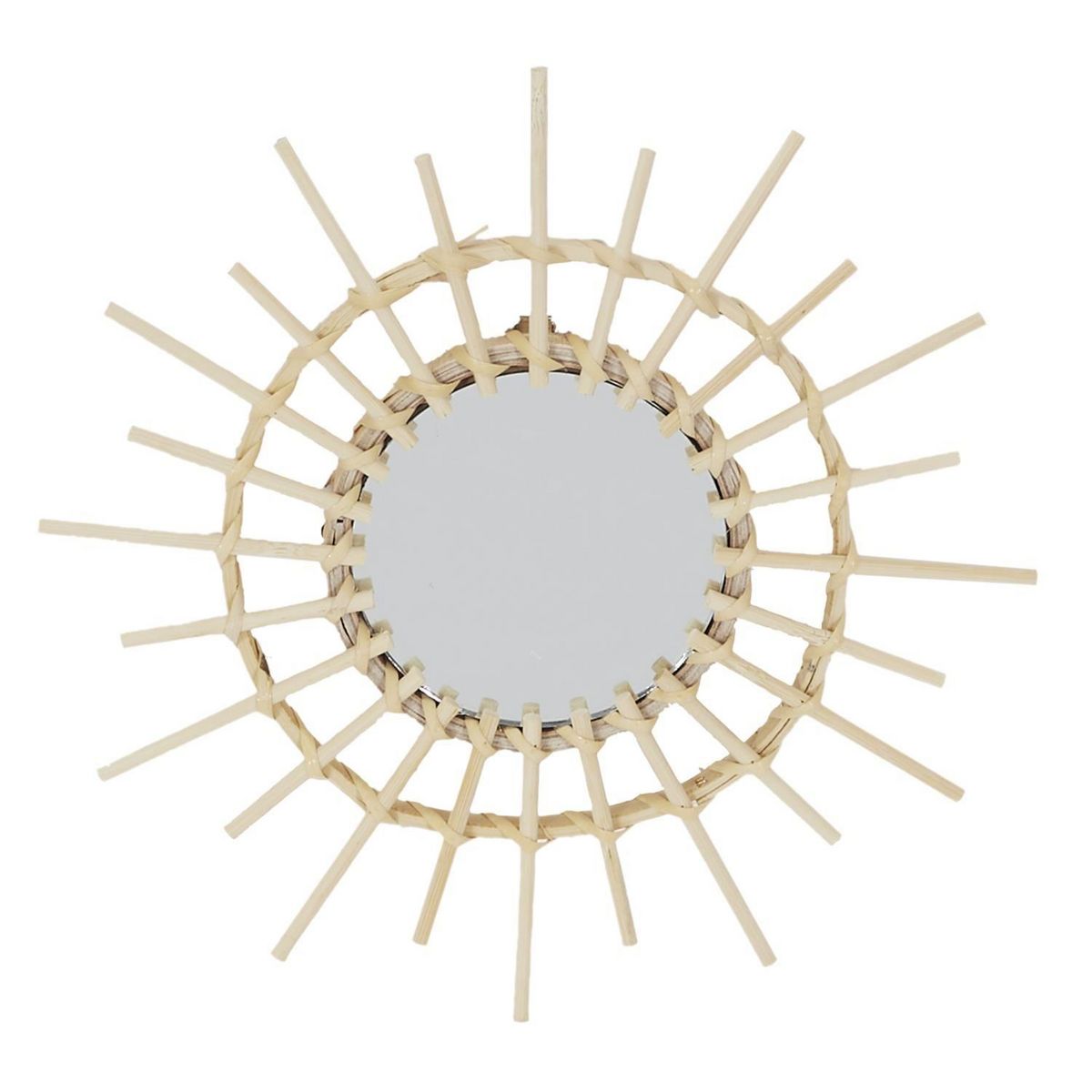 The Home Deco Factory Lot de 3 miroirs en rotin -  Diam 28 cm