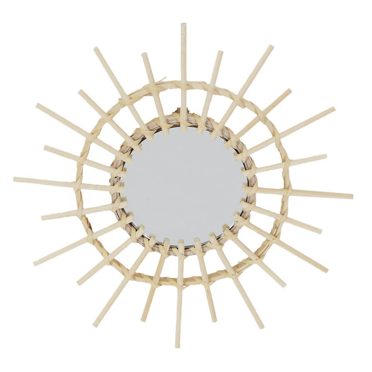 The Home Deco Factory Lot de 3 miroirs en rotin -  Diam 28 cm