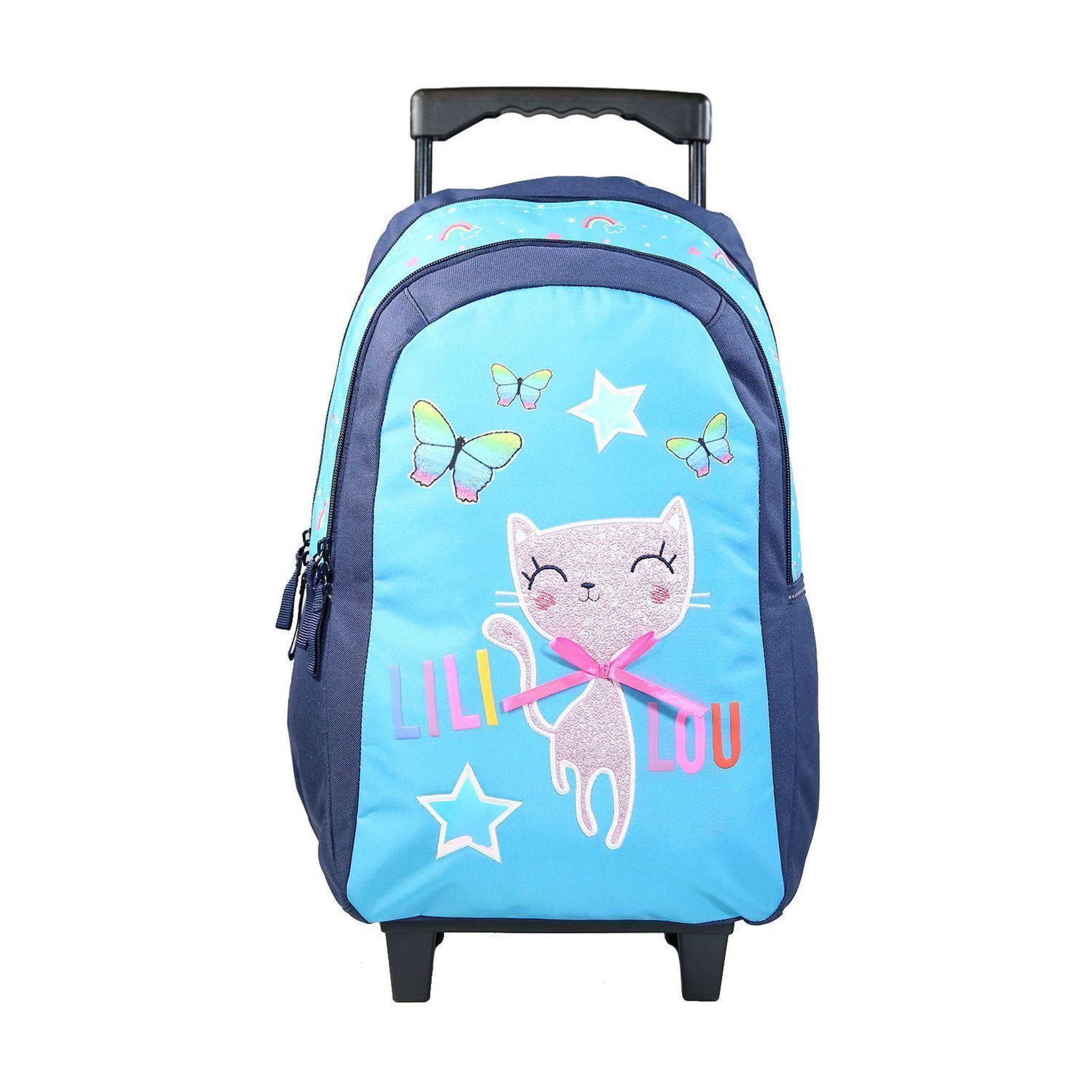 Voir la diapositive 2 : Bagtrotter BAGTROTTER Sac à dos à roulettes Lili Lou Bleu