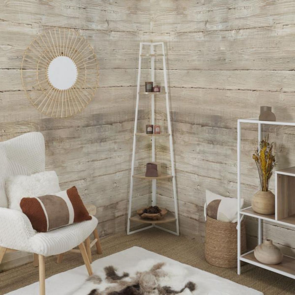 Paris Prix Étagère d'Angle  5 Niveaux  180cm Blanc