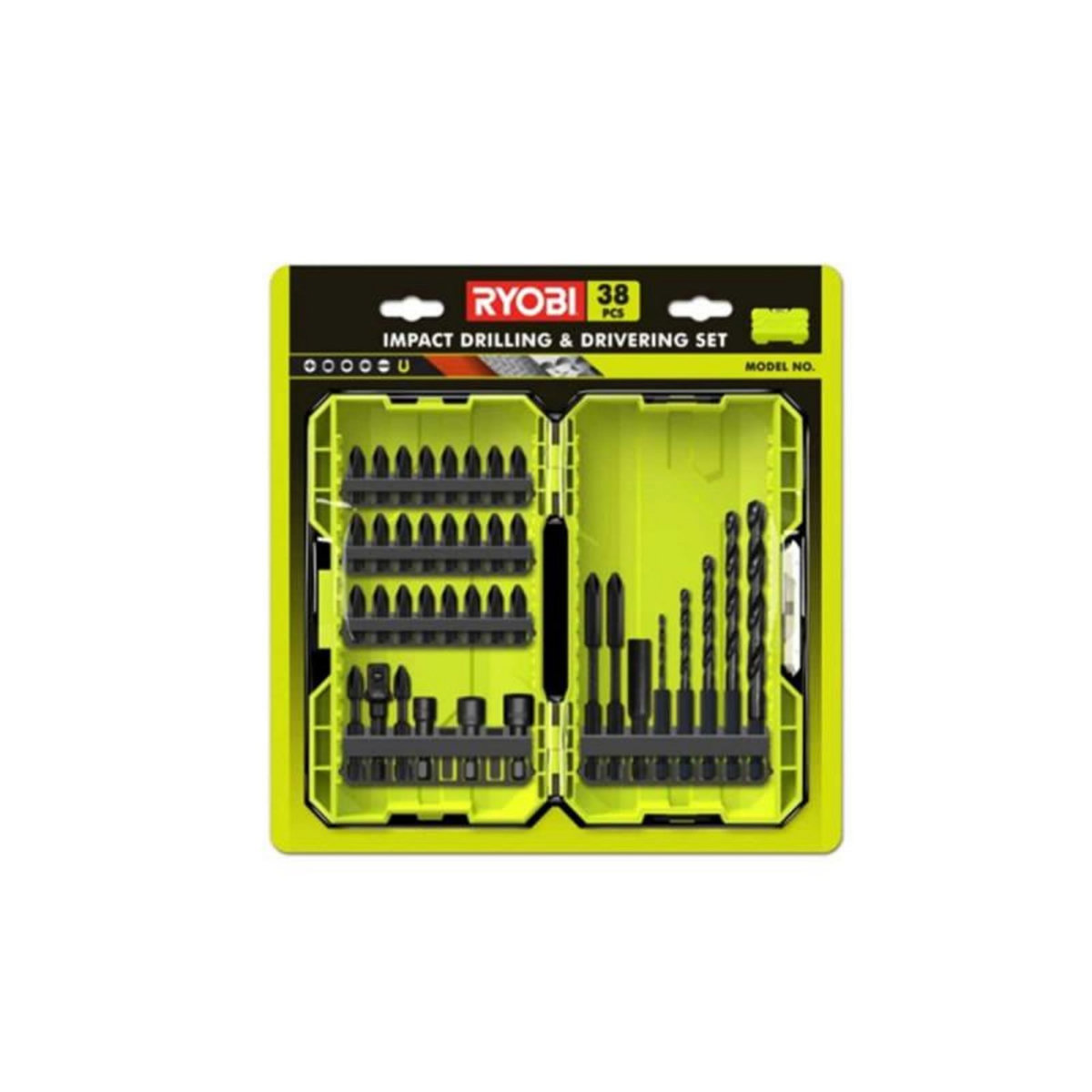 Ryobi Coffret empilable impact RYOBI 38 accessoires perçage-vissage-boulonnage RAK38DSDI2