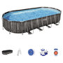 Voir la diapositive 5 : BESTWAY Piscine tubulaire ovale - Décor bois - 732x366x122cm - POWER STEEL™