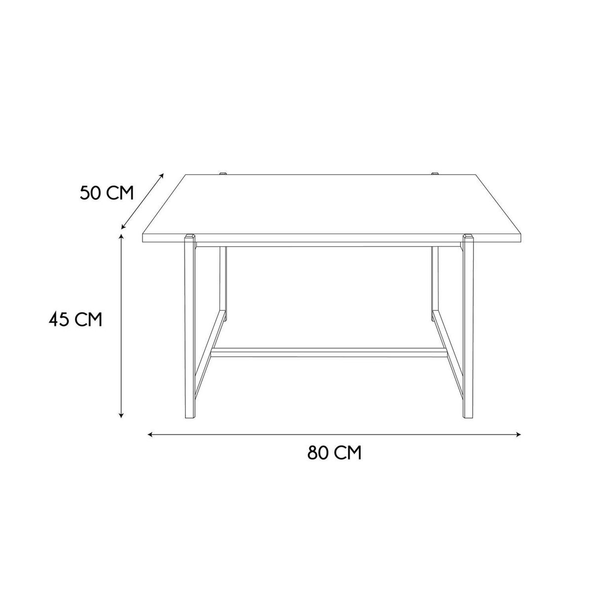 The Home Deco Factory Table basse en bois et métal Kalo - Marron et noir