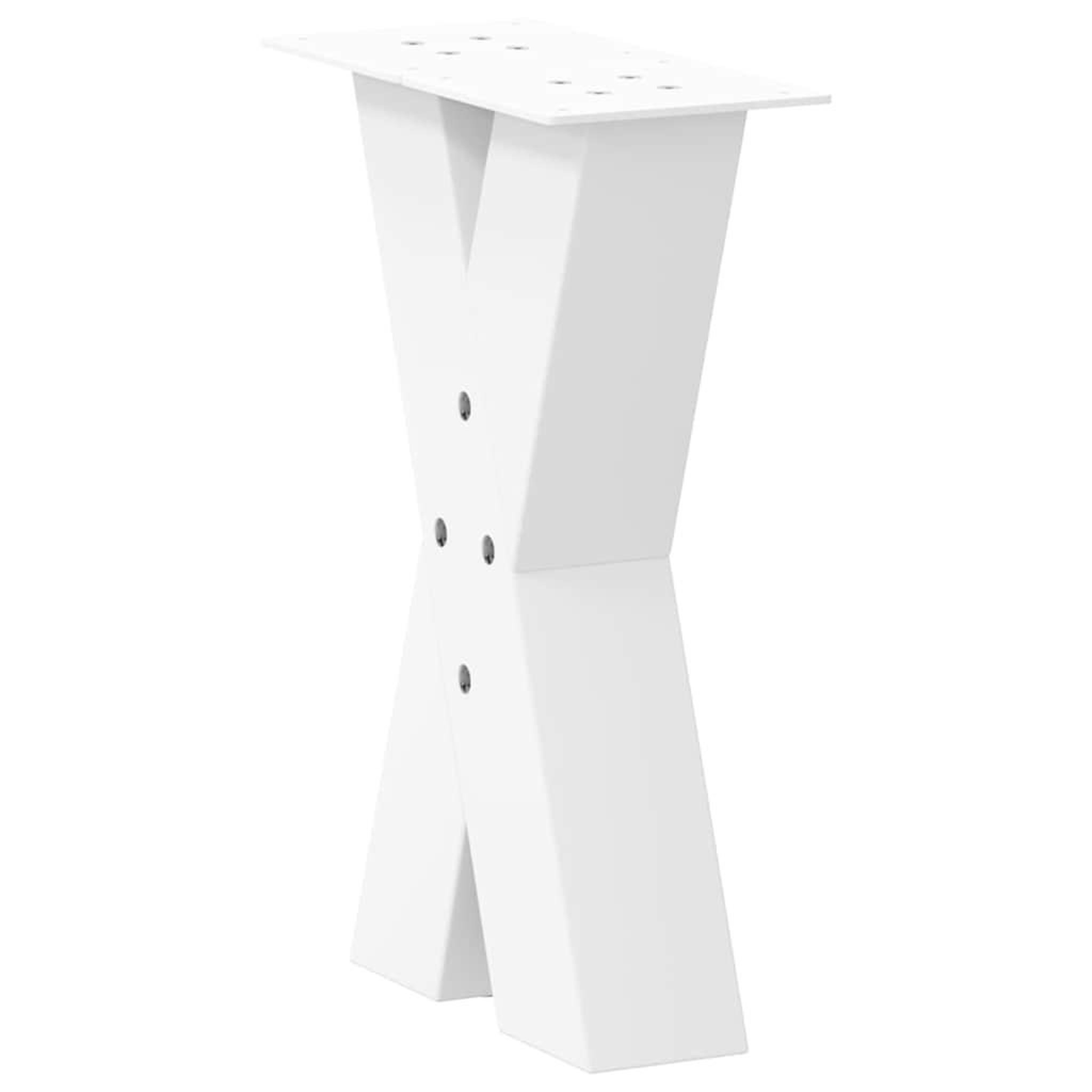 Voir la diapositive 4 : VIDAXL Pieds de table basse forme de X 2 pcs blanc 38x(42-43) cm acier