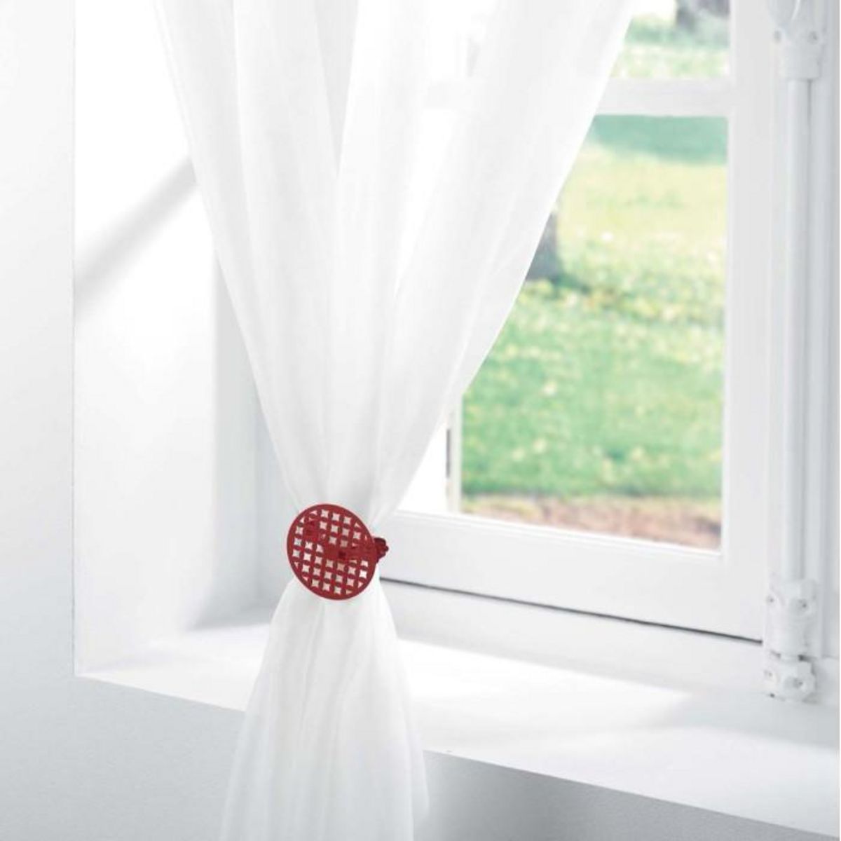 Paris Prix Lot de 2 Embrasses de Rideau  Rondoline  7cm Rouge