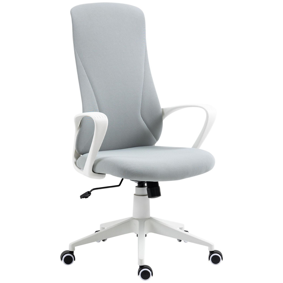 VINSETTO Fauteuil de Bureau ergonomique avec accoudoirs et roulettes pivotant - Fonction Inclinaison et Hauteur réglable dim. 62L x 56l x 119,5H cm - Gris clair