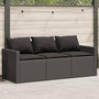 Voir la diapositive 1 : VIDAXL Canape de jardin avec coussins 3 places noir resine tressee