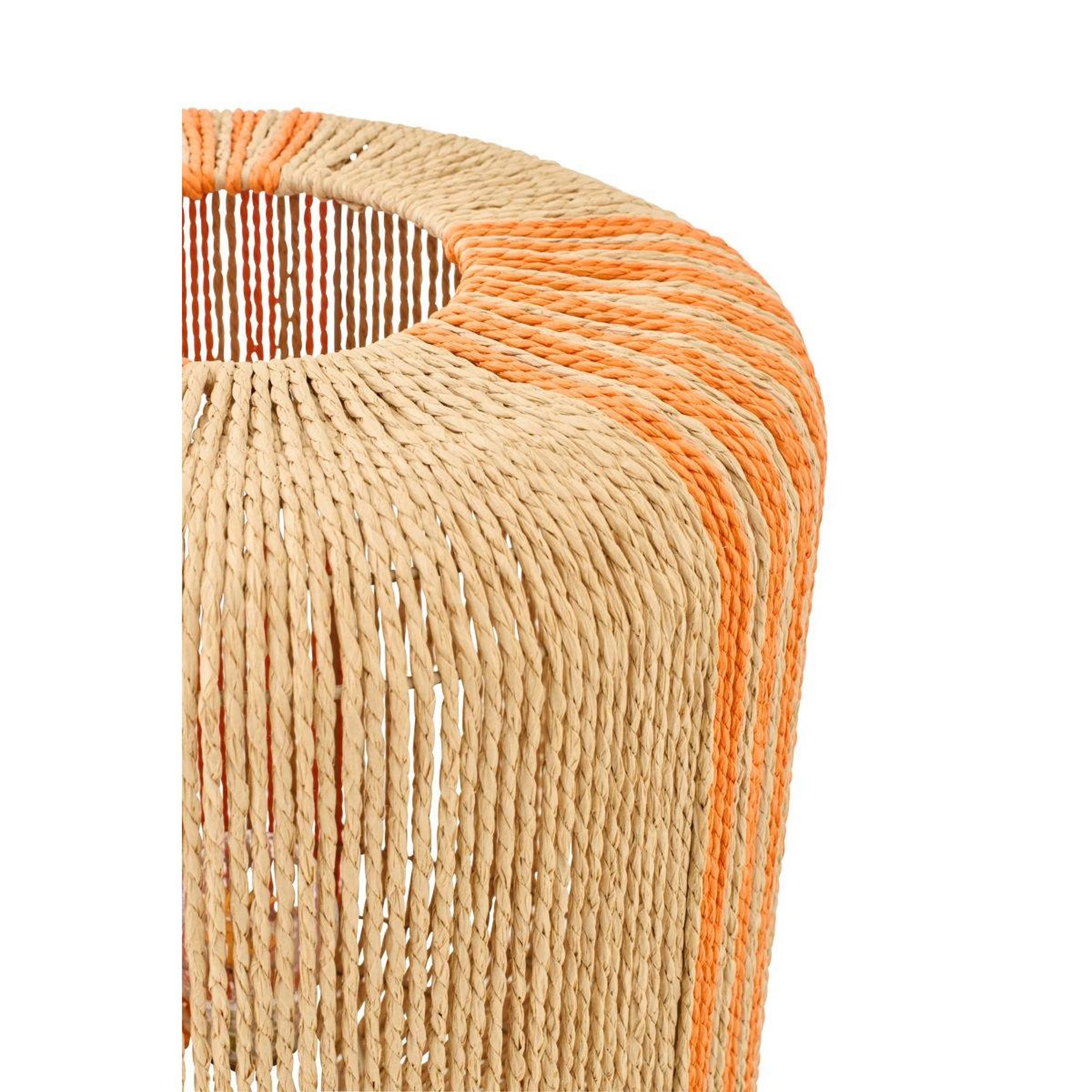 Voir la diapositive 3 : J-LINE Lampe à poser corde  chase  39cm orange & naturel