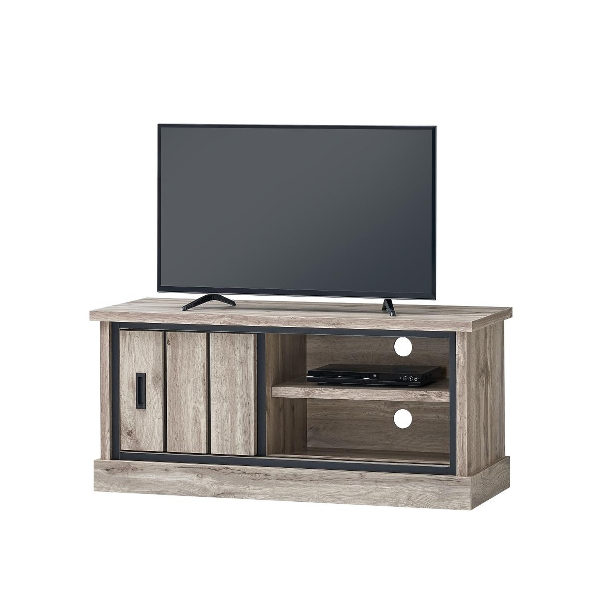 JLC KREATION Meuble tv 120cm chêne gris style industriel alicia