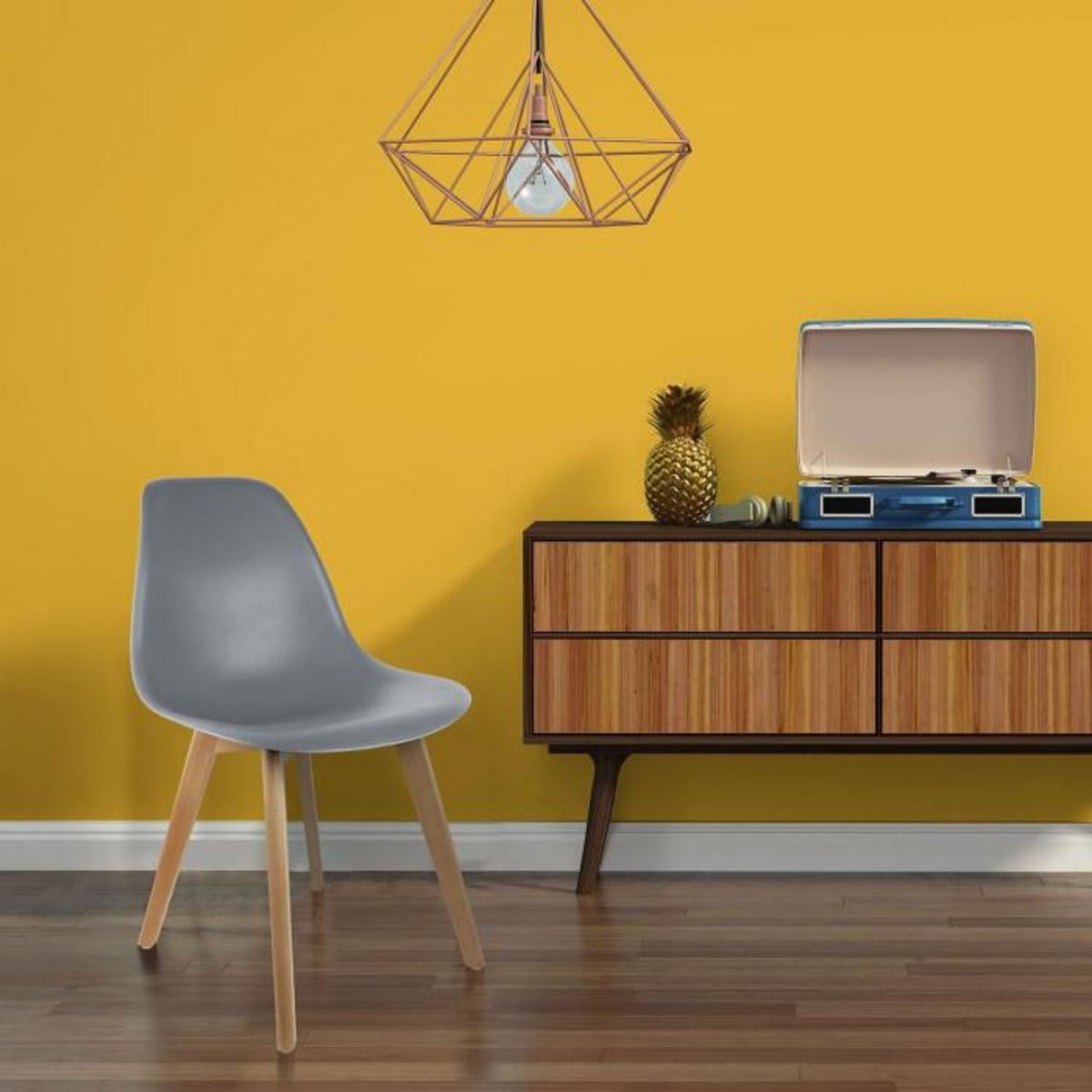 Paris Prix Lot de 2 Chaises Scandinave  Coquil  84cm Gris