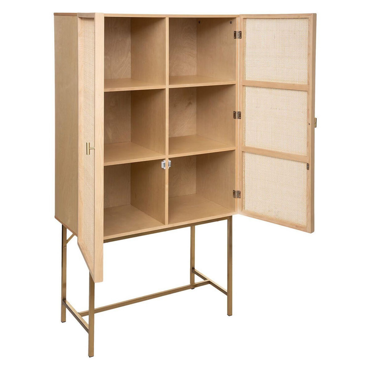 ATMOSPHERA Buffet haut 2 portes en cannage RAYO - Beige