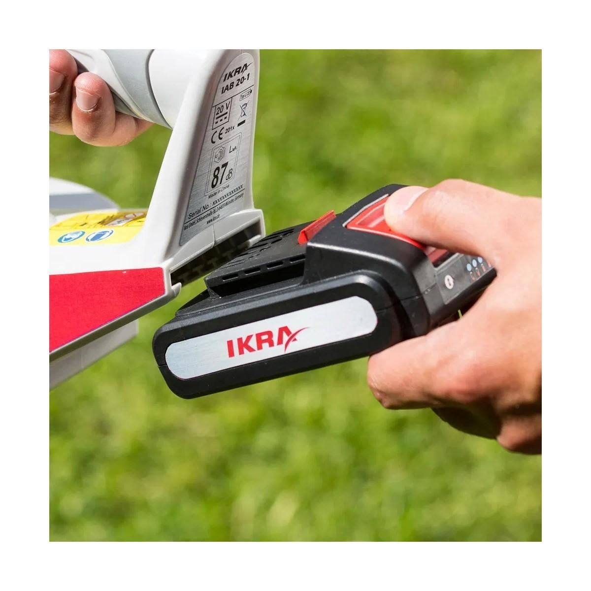 Ikra Batterie de rechange 20V- 2.0 Ah Lithium Puissance 40 Wh, légère 360 g, compatible tous outils IKRA 20V