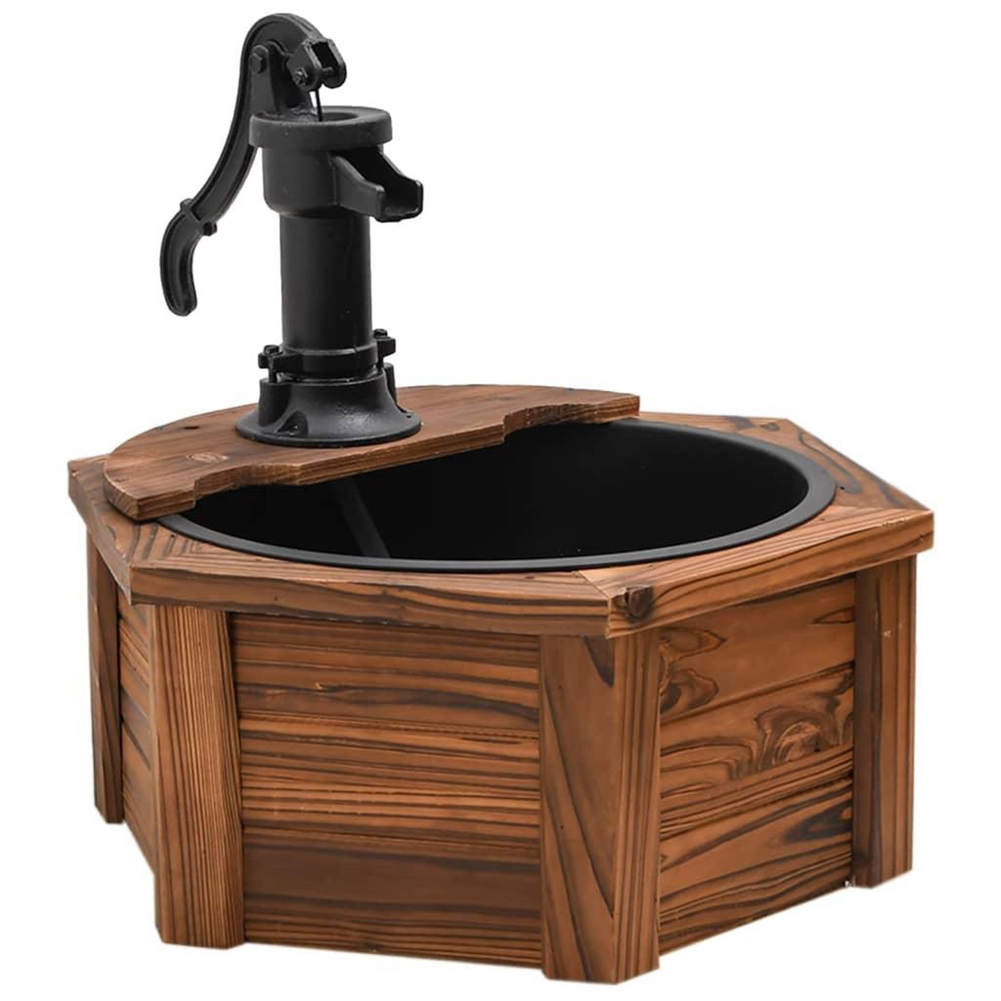 Voir la diapositive 2 : VIDAXL Fontaine a eau avec pompe 57x57x53 cm Bois de sapin massif