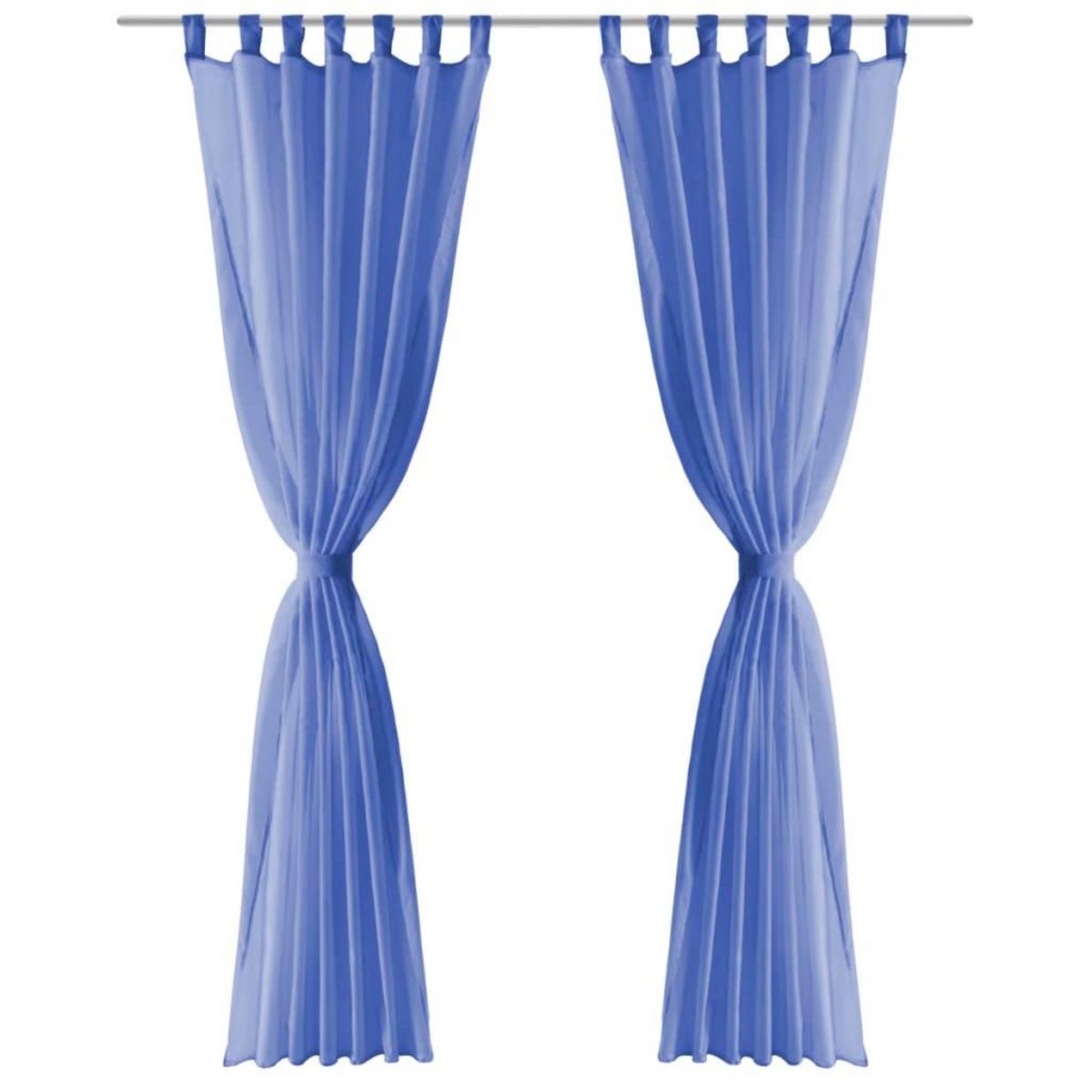 VIDAXL Rideau occultant 2 pcs Voile 140 x 245 cm Bleu royal