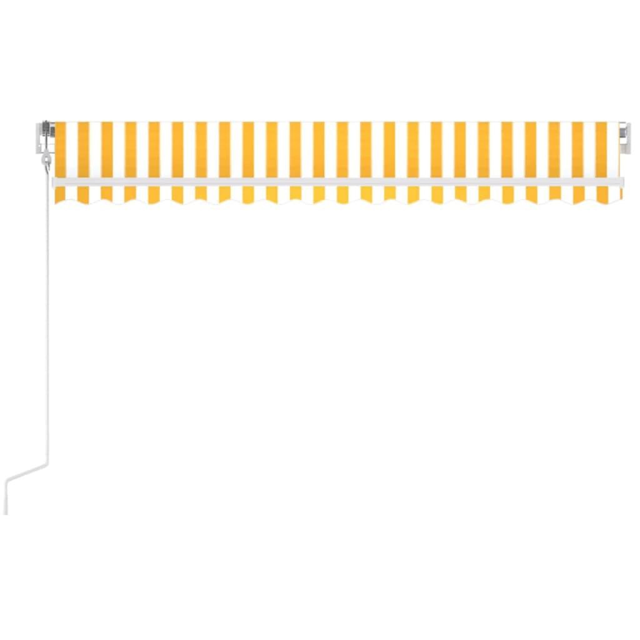 Voir la diapositive 3 : VIDAXL Auvent automatique capteur de vent/LED 450x300cm Jaune et blanc