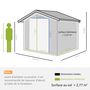 Voir la diapositive 3 : OUTSUNNY Abri de jardin - remise pour outils - cabanon porte verrouillable - dim. 213L x 130l x 185H cm - tôle d'acier gris